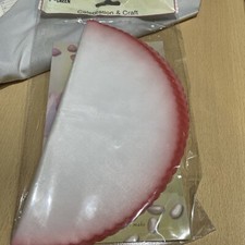 25 Red SCALLOPED EDGE Organza Tulle Circles bomboniere Favour Net