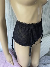 LINGERIE SUSPENDERS BLACK UK SIZE 14 BEAUTIFUL ADJUSTABLE-STOCKING LABEL BNWOT