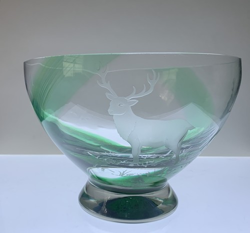 Art glass caithness bowl green - glass,