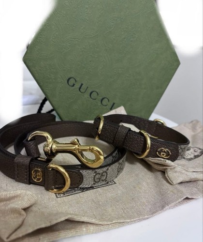Gucci brown leather dog - gucci,