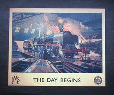TERENCE CUNEO  10.20" x  6.20"  RAIL  PRINT  " THE DAY BEGINS "  READY TO FRAME