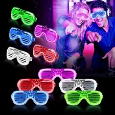 5 -15PCS Flashing Party Glasses LED Light Up Glow Neon Shutter Shades Disco Rave