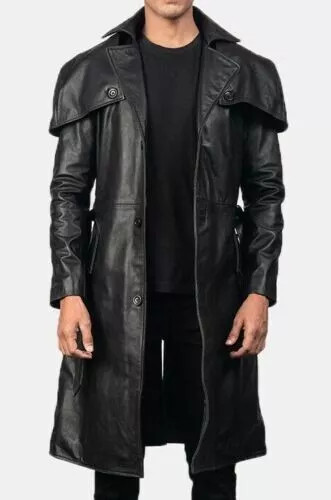 Men black leather - black,
