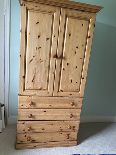 Solid pine wardrobe - solid,
