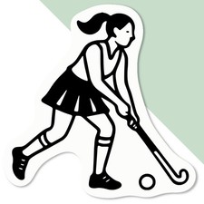 'Girl Playing Hockey' Decal