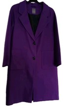 Purple Lined Collared 2 Pocket Two Button Fastening Coat Size 14