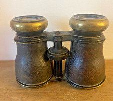 Antique Chevalier Opera Glasses Binoculars Paris France Brass