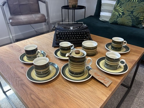 Rumney pottery cups saucers - rumney,