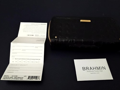 Brahmin double zip aroud black - brahmin,