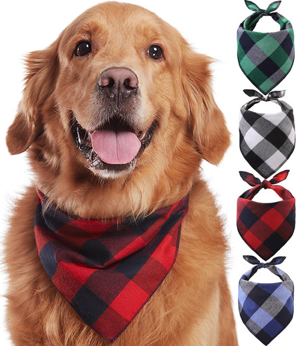 Buffalo plaid dog bandana - bandana, 4