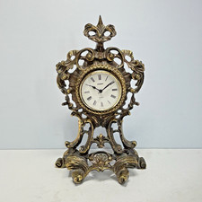 Mantle Clock ROCOCO STYLE 13" Cold Cast Bronze Case New Battery STAIGER Quartz