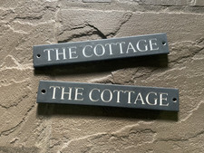 'THE COTTAGE' 2 x Deep Engraved Slate House Signs