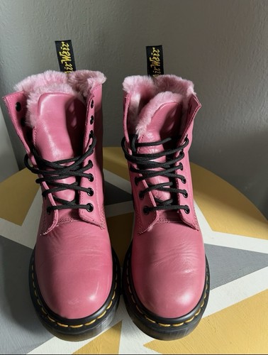 Martens pink serena fur - dr,