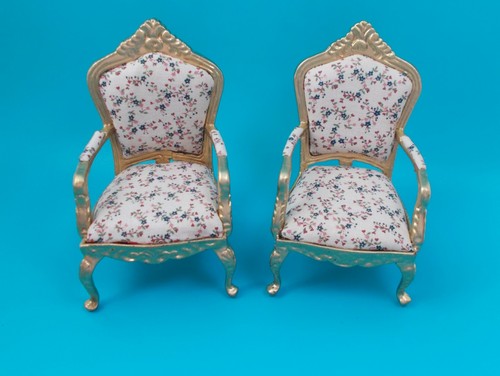 Doll house miniature pair gold - house,