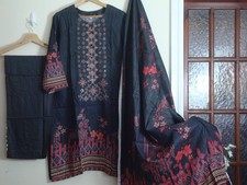 NEW ALISHA embroidered linen stitched salwar kameez 3pc suit witer collection