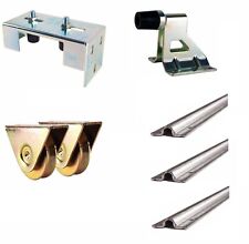 Rolling Center Bolt Down Sliding Gate Kit; track, wheels, guides & Stop