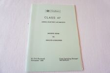 1981 Class 47 Diesel Electric Locomotive Train Crew Railway Drivers Manual Book 