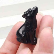 Hand Carved Crystal Wolf Dog
