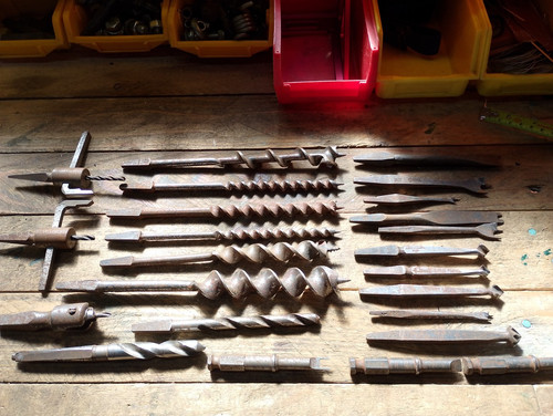 Vintage carpentry drill brace - drill,