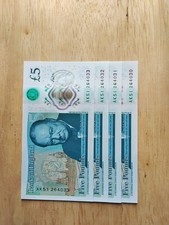 4 x £5 notes AK 51 never