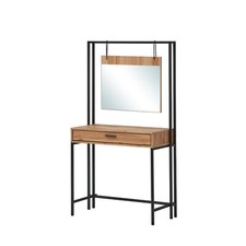 Modern Dressing Table with Mirror  Desk Drawer Wotan Oak