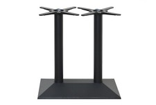 twin pedestal black cast iron table base dining restaurant cafe square