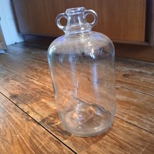Vintage Clear glass Money Jar Piggy Bank Takes 2 Pound Coins 