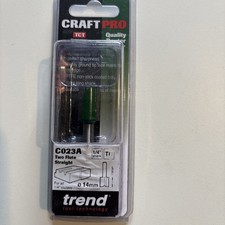 Trend Craft Pro Quality Router Cutter 1/4” Shank 14mm Two Flute Straight