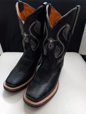 Corte Vacuno Mexican Kids Cowhide Black Cowboy Boots Size USA 14 / 19CM