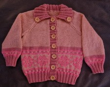 Pinks fairisle handknitted