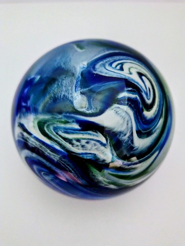 Art glass signed paperweight - art,
