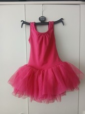 Bloch Hot Pink Soft Tutu Dance Costume Bow Cut Out With Diamonties Age 4-6