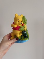 Vintage Disney Winnie the Pooh Large Plastic Piggy Bank Money Box 