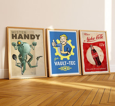Fallout Game Poster, Nuka Cola Mr Handy - Fallout Wall Art Unframed Canvas Print