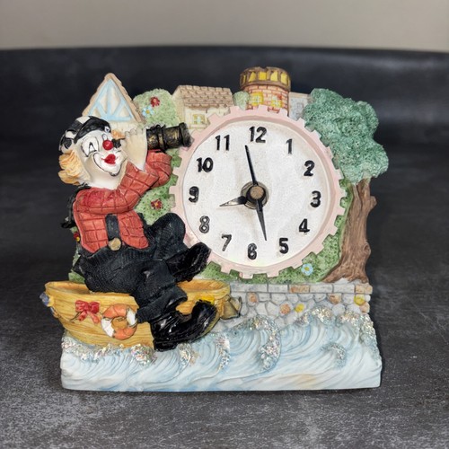 Vintage mantle clock clown - mantle, clock.