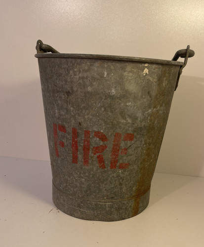 Vintage galvanised fire bucket - galvanised,