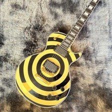 LP Cream Yellow Bullseye Zakk Wylde Electric Guitar Mahogany Body Fixed Bridge