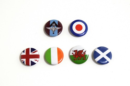 Flag military round pin - military,