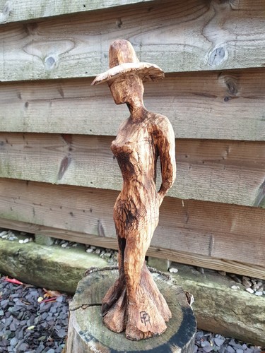 Chainsaw carved lady - lady,