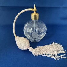 STUART CRYSTAL CASCADE FUSHIA PERFUME ATOMISER BOTTLE SIGNED  