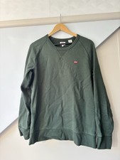 Men’s Levi Round Neck Cotton Long Sleeve Sweatshirt Forest Green Size Medium