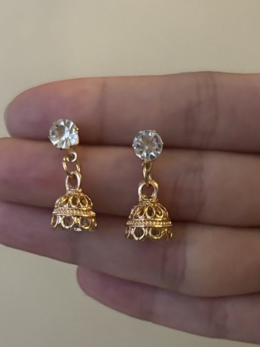Gemstone intricate mini jhumka - gemstone,