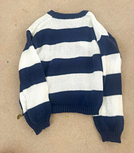 Women navy white striped - &,