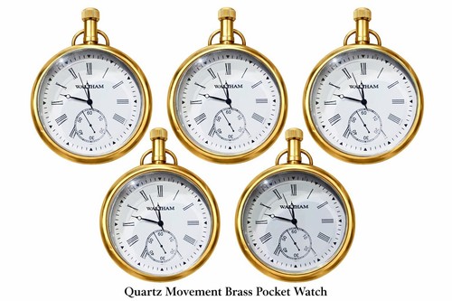 Brass pocket watch - pocket,