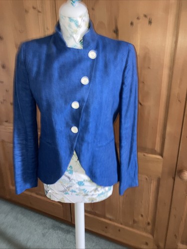 Blue linen moloh fitted - blue,