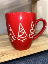 Coffee Tea Cocoa Red Christmas Tree Mug Raised Design