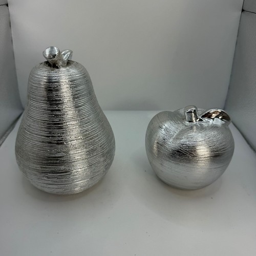 Silver apple pear - silver, ornament