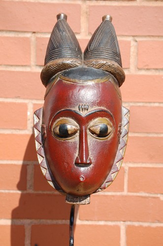 Yaoure face mask - mask, w/carvings