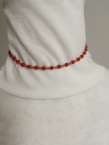 Red coral choker - red,