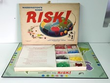 Vintage 1960s Waddingtons Risk Board Game, White Box Edition